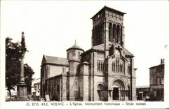 VINTAGE POSTCARD Volvic the Church Historic building Romance Style