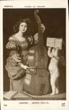 VINTAGE POSTCARD Museum Of Louvre Zampieri Sainte Cecile Ange Violoncello