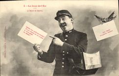CPA Le Jour De l'An Facteur 