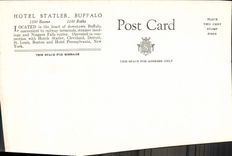 VINTAGE POSTCARD Hotel Statler Buffalo Delaware Avenue At the Niagara public garden