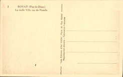 VINTAGE POSTCARD Royat the old city seen of the Paradise