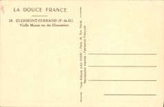 Calle de la casa de la mujer mayor de Clermont-Ferrand de la POSTAL de la VENDIMIA de Chaussetiers