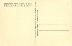 POSTAL Clermont-Ferrand Catedrale Notre Dame y lugar de la VENDIMIA del Victoire