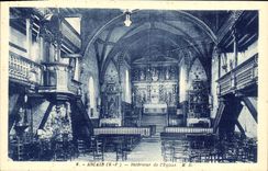 VINTAGE POSTCARD Interior Ascain of the Church