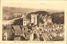 VINTAGE POSTCARD Pau the Old working of the Castle and the National park
