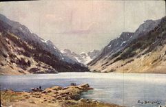 VINTAGE POSTCARD the Pyrenees Lake Middle-class Gaube
