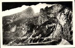 VINTAGE POSTCARD Road of the Collar of Aubisque the exit of the tunnel of the Bazen Rock