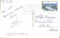 VINTAGE POSTCARD Road of the Collar of Aubisque the exit of the tunnel of the Bazen Rock