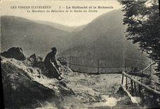 CPA Les Vosges Illustrees La Schlucht et le Hohneck le mendiant du Belvedere de la roche du diable