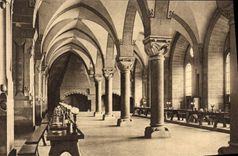 VINTAGE POSTCARD the Refectory of the Abbey St Pierre de Solesmes the Sarthe