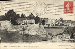 VINTAGE POSTCARD War Of 1914 Pont De Lagny Thorigny Militaria