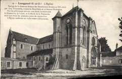 VINTAGE POSTCARD Longpont the Church Vestige Of the Famous Abbey Of the Benedictines