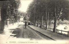 CPA Enghien Le Boulevard De la Ceinture Cavalier Cheval