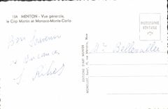 POSTAL MODERNA Menton ver el soplo Martin y Mónaco Monte Carlo