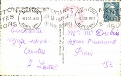 POSTAL MODERNA Menton Bonaparte Quay y Plage de Sablettes