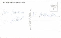 POSTAL MODERNA Menton festivales de la tierra de las mujeres del folklore del limón