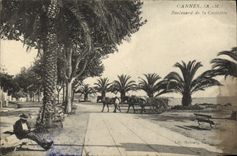 CPA Cannes Boulevard De La Croisette Attelage (animee) Cheval
