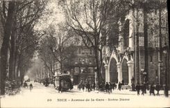 CPA Nice Avenue De La Gare Notre Dame Tramway