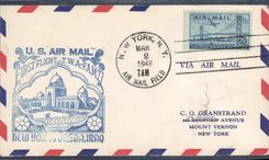 Lettre 1er vol Etats Unis New York Basra Iraq 2 3 1948