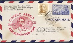 Letter 1st flight Barcelona Boston 9 11 1948
