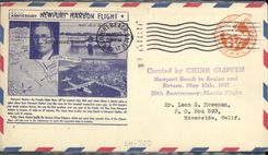 Lettre 1er vol Etats Unis Anniversary Newport Hairbour Flight 10 5 1937