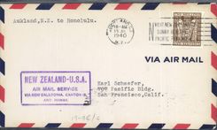 Letter 1st flight New Zealand the USA San Franisco 17 7 1940