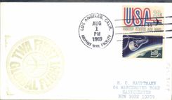 United States letter 1st flight TWA Los Angeles New York 1 8 1969