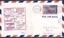 Lettre Etats Unis 1er vol Houston Buenos Aires 29 5 1950