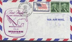 United States letter 1st flight Los Angeles Mexico City city 15 7 1957