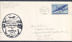 United States letter 1st flight tp France 5 2 1946