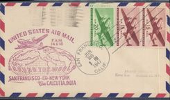 Letter 1st Flight the United States San Francisco New York Calcutta 26 6 1947