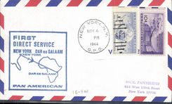 Letter 1st Flight the United States New York Dar Es Salaam 4 11 1966