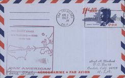 Aerogramme 1er Vol Etats Unis San Francisco Rome 1 4 1967 Kennedy 