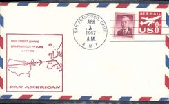 Lettre 1er Vol Etats Unis San Francisco Rome 1 4 1967