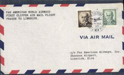 Lettre 1er Vol Tchecoslovaquie Prague to Limercik Irland Ireland Eire 17 6 1946