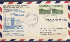Letter 1st Flight Newfoundland Gander to Prague 15 6 1946
