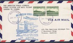 Letter Newfoundland 1st flight Gander to Vienna 15 6 1946