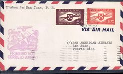 Letter Portugal 1st flight Lisbon to San Juan 8 2 1941