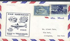 Letter the United States 1st flight Miami to Tegucigalpa Honduras 27 4 1959 Banana