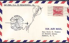Letter the United States 1st flight San Juan to Philadelphia 30 4 1958 signed by pile