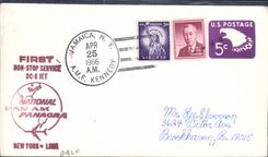 Lettre the United States 1st flight BREADED AM New York Lima 25 4 1966