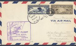 Letter the United States 1st flight Central Miami America Nicaragua 21 5 1929