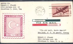 Lettre Etats Unis 1st flight NY to Ankara Turquie 2 1 1947