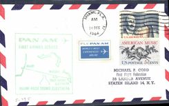 Letter the United States 1st flight Miami Nassau 24 12 1964