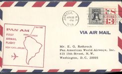 Letter the United States 1st flight SIDE AM New York Aruba 26 4 1964
