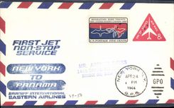 Letter the United States 1st flight New York Panama 24 4 1966