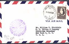 Lettre Australie 1st flight Melbourne San Francisco 30 7 59 Crocodile