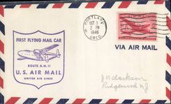 Lettre Etats Unis AM 11 Portland to Ridgwood NJ 3 10 1946