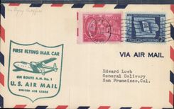 Lettre Etats Unis AM11 New York to San Francisco 1 10 1946