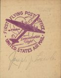 Feuillet First Flying Post Office TWA Demonstration Flight Signé du pilote